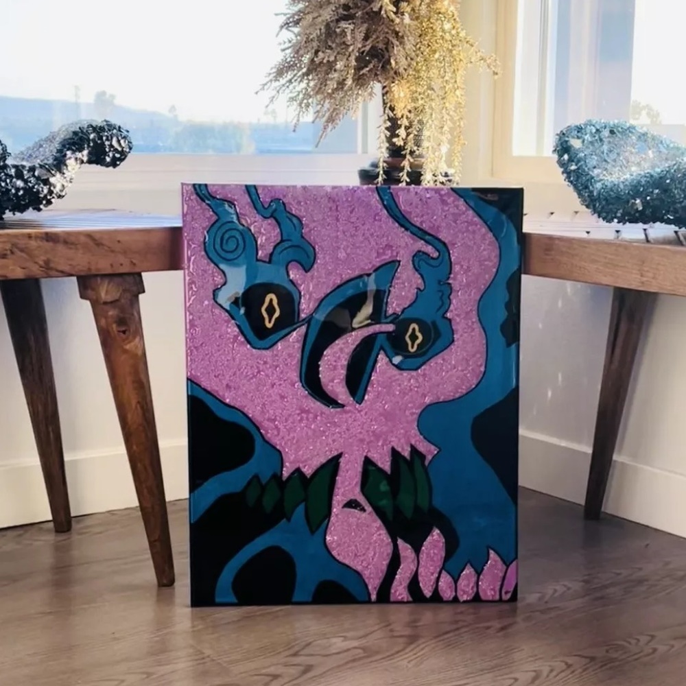HAND PAINTED, ONE OF A KIND, ORIGINAL POP ART PAINTING, TILED, “ I’M TROUBLE”